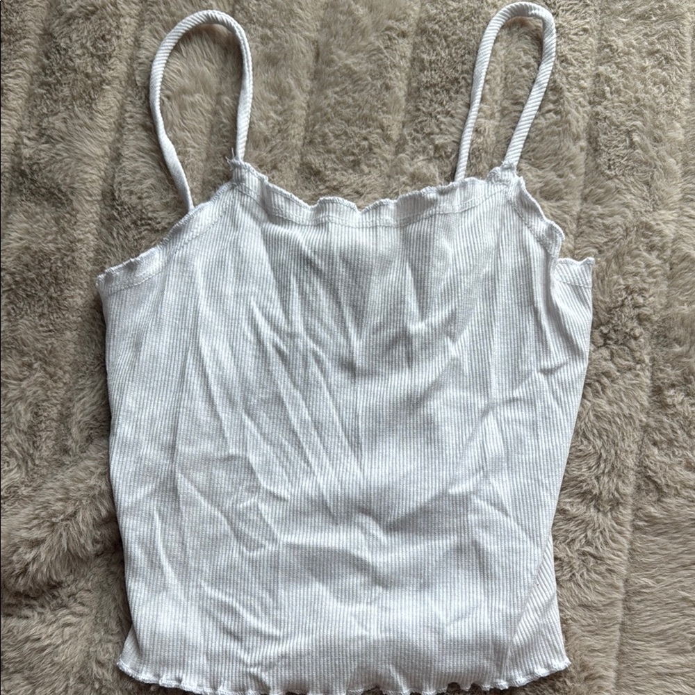 White Fitted Camisole with Spaghetti Straps